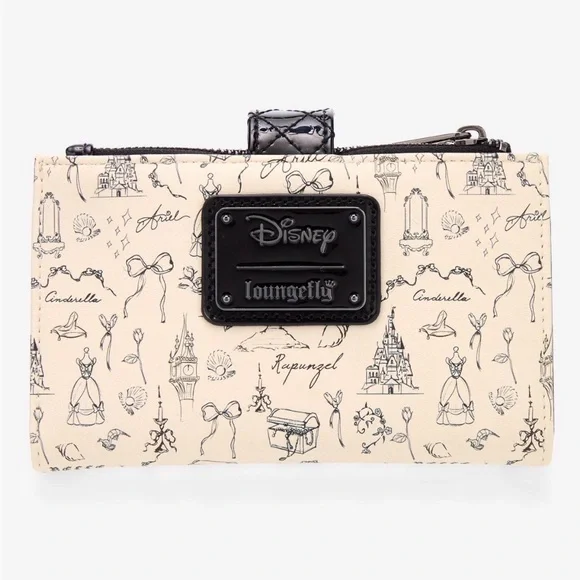 Loungefly Disney Princess Sketch Icons Wallet NWT - Picture 2 of 4